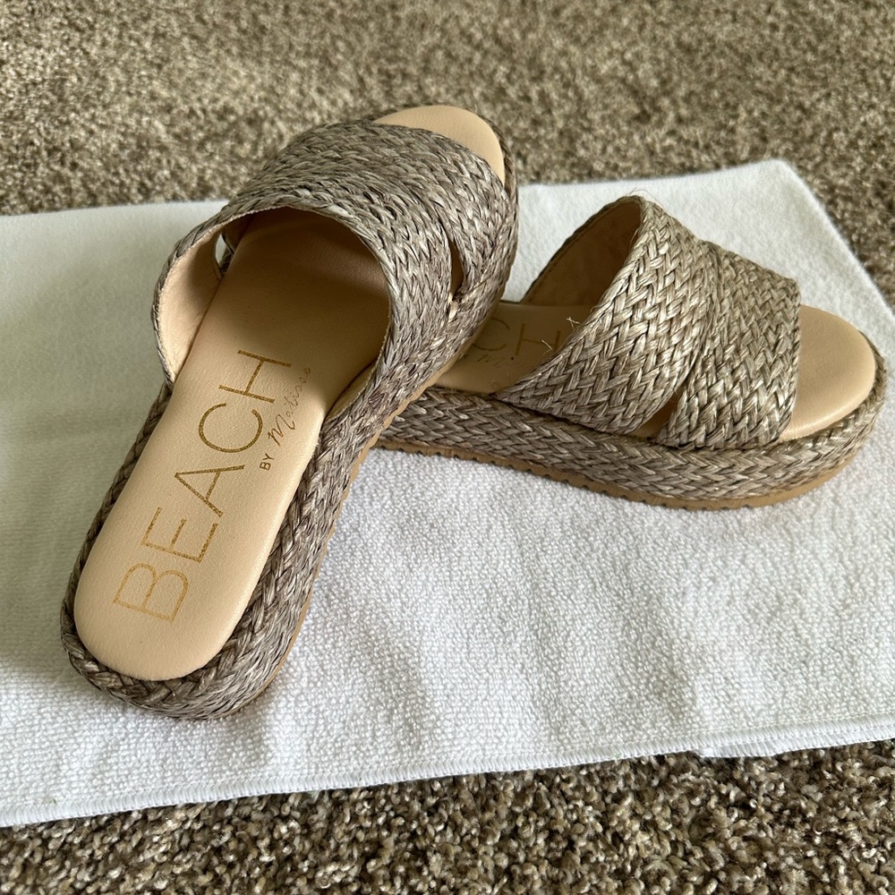 Beach by Matisse Taupe Raffia Sandals